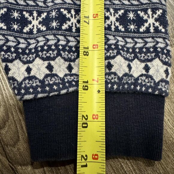 VTG Givenchy Sweater Blue Fair Isle Snowflake Polo Knit Long Sleeve Mens M/L - Picture 7 of 7